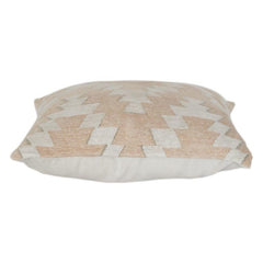 Beiger geometrischer Jacquard-Kissenbezug | Gewebte Baumwollmischung | Moderner Boho-Kissenbezug | 45x45 cm