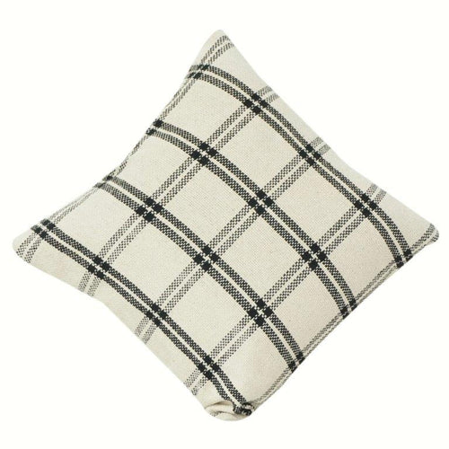 Housse de coussin élégante à carreaux noirs et blancs en coton | Housse d'oreiller à motif à carreaux minimaliste | Décoration de ferme moderne