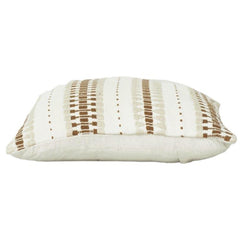 Handwoven Cotton Cushion Cover 45x45 cm | Neutral Beige & Brown Textured Stripe Design | Decorative Sofa Pillow Cover
