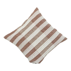 Textured Striped Cotton Cushion Cover 45x45 cm | Woven Neutral Beige & White | Modern Minimalist Decor Pillow Cover
