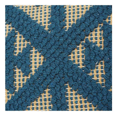 Handwoven Cotton Cushion Cover 45x45 cm with Geometric Tufted Pattern | Textured Blue & Beige Decorative Pillow Case