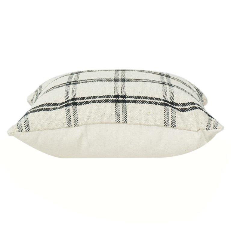 Elegant Black & White Plaid Cotton Cushion Cover | Minimalist Check Pattern Pillow Cover | Modern Farmhouse Décor - Bulk manufacturer & supplier from Panipat, India