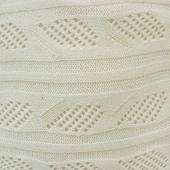 Ivory Knitted Cotton Cushion Cover 45x45 cm | Textured Geometric Knit Throw Pillow Cover | Modern Boho Home Décor