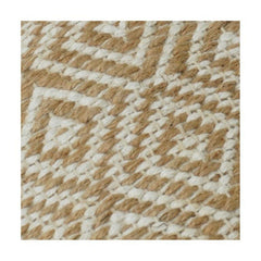 Handwoven Jute & Cotton Geometric Cushion Cover | Neutral Diamond Pattern | Boho Rustic Décor | 18x18 Inch