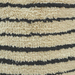 Handcrafted Tufted Cotton Striped Cushion Cover | Black & Ivory Textured Throw Pillow Cover | 45 x 45 cm