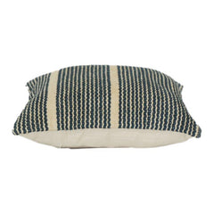 Handwoven Striped Cotton Cushion Cover | Textured Woven Design | Neutral & Indigo Decor Pillow | 45x45 cm