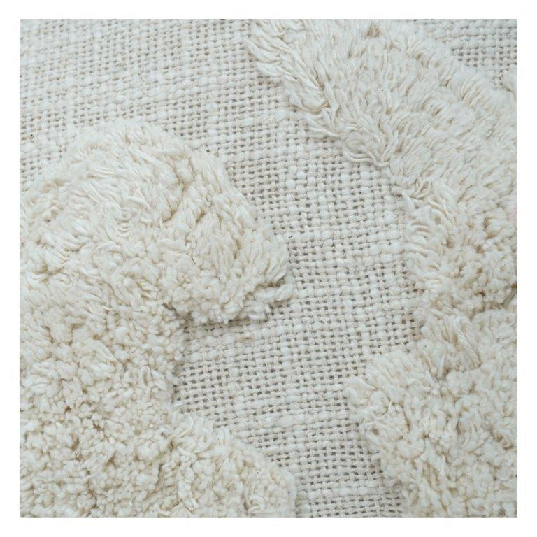 Tufted Cotton Cushion Cover 45x45 cm | Textured Boho Cream Cushion | Minimalist Handcrafted Pillow Cover