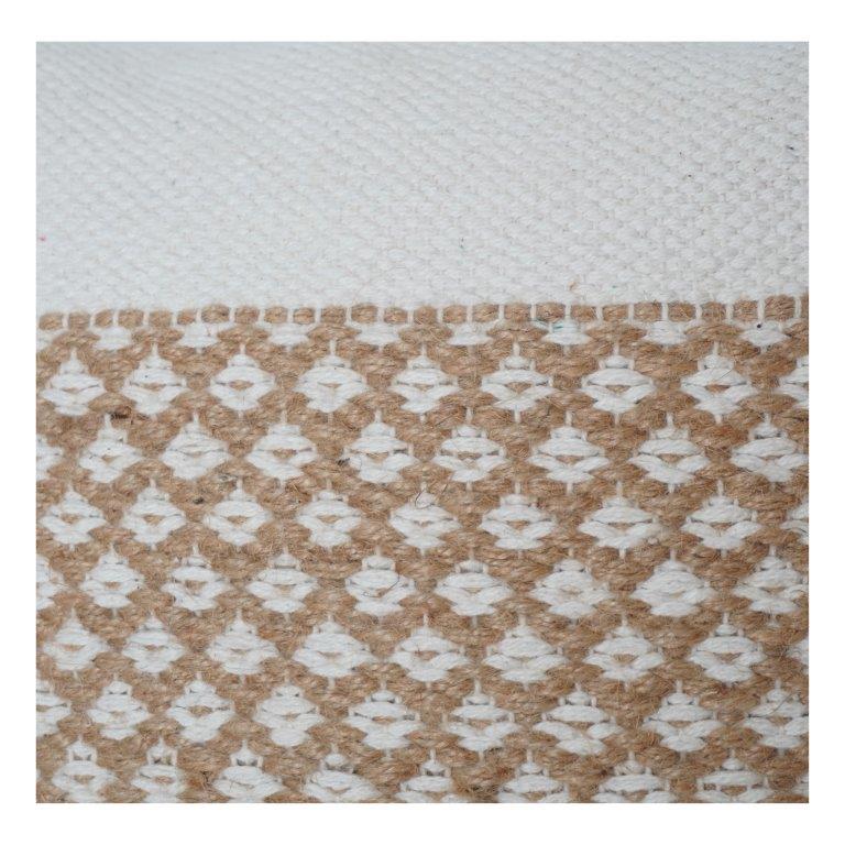 Handwoven Jute & Cotton Cushion Cover – Textured Diamond Stripe Design | 18x18 Inch - Bulk manufacturer & supplier from Panipat, India