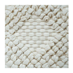 Handgewebter Kissenbezug aus Baumwolle mit Textur – Neutrales Rautenmuster in Elfenbein | 45x45 cm
