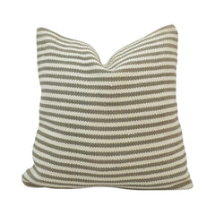 Handmade Striped Cotton Cushion Cover | Woven Textured Throw Pillow Cover | 45x45 cm Neutral Beige Cushion
