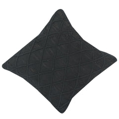 Black Cotton Cord Cushion Cover | Textured Diamond Pattern | Modern Minimal Sofa Pillow Cover 18x18 Inch