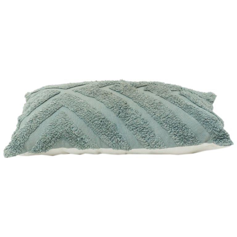 Sage Green Tufted Geometric Cotton Cushion Cover | Textured Chevron Design | 35x50 cm Lumbar Pillow Cover - Bulk manufacturer & supplier from Panipat, India