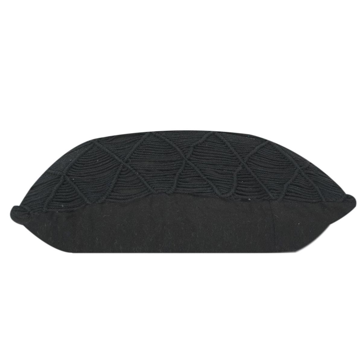 Black Cotton Cord Cushion Cover | Textured Diamond Pattern | Modern Minimal Sofa Pillow Cover 18x18 Inch - Bulk manufacturer & supplier from Panipat, India