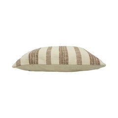 Handmade Cotton Striped Cushion Cover 35 x 50 cm | Woven Natural Beige & Ivory Lumbar Pillow Cover | Artisan Home Décor
