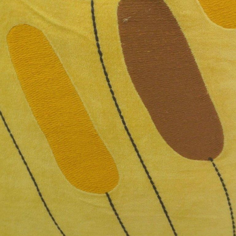 Abstract Embroidered Cotton Cushion Cover – Yellow Floral Design | 45x45 cm