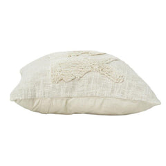 Housse de coussin en coton tufté 45x45 cm | Coussin bohème texturé crème | Housse de coussin artisanale minimaliste