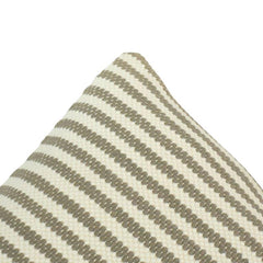 Handmade Striped Cotton Cushion Cover | Woven Textured Throw Pillow Cover | 45x45 cm Neutral Beige Cushion