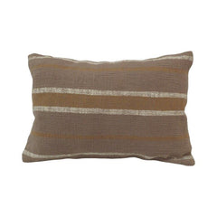 Handwoven Cotton Striped Cushion Cover 45x45 cm | Beige & Natural Woven Throw Pillow Cover | Handmade Textured Home Décor