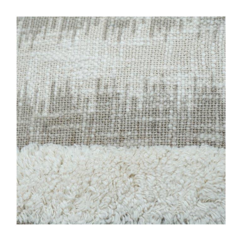 Kissenbezug aus Baumwolle mit Struktur, gewebten Streifen und getufteten Details | Neutraler Boho-Kissenbezug | 45x45 cm - Bulk manufacturer & supplier from Panipat, India