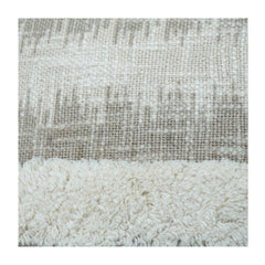 Textured Cotton Cushion Cover with Woven Stripes & Tufted Detail | Neutral Boho Throw Pillow Cover | 18x18 Inch
