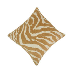 Jacquard Zebra Pattern Cushion Cover 45x45 cm | Textured Woven Decorative Throw Pillow Cover in Beige & Ivory