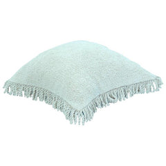 Ivory 100% Cotton Cushion Cover with Textured Finish & Fringe Edges | Soft Minimal Decorative Pillow Cover | 45x45 cm