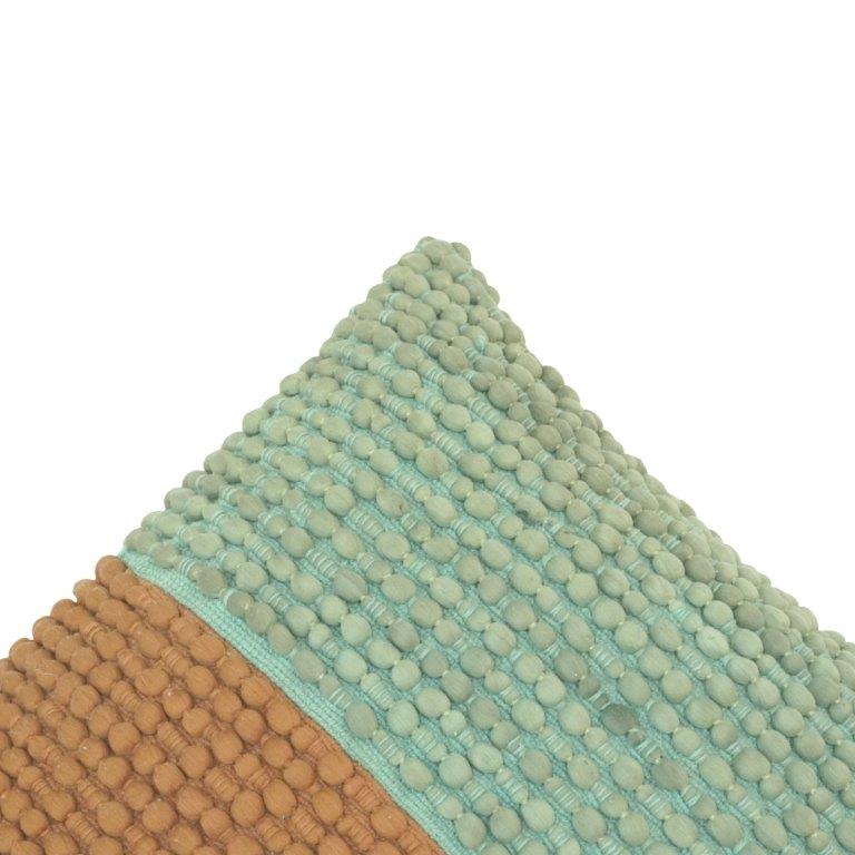 Handwoven Bobble Textured Polyester Cushion Cover – Dual Tone Rust & Sage Green | 45x45 cm