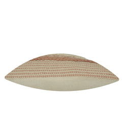 Handwoven Cotton Cushion Cover 45x45 cm | Boho Woven Tufted Fringe Cushion Cover | Decorative Throw Pillow Cover for Sofa, Bed & Living Room | Blush Pink & Natural