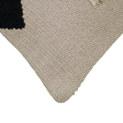 Handwoven Cotton Cushion Cover 45x45 cm – Geometric Mountain Design with Tassel Detail