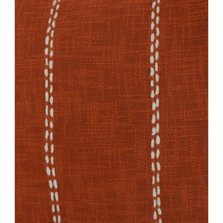 Hand Embroidered Rust Cotton Cushion Cover 45x45 cm | Modern Textured Decorative Pillow Cover - Bulk manufacturer & supplier from Panipat, India