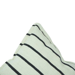 Handmade Striped Cotton Cushion Cover 45x45 cm | Black & Ivory Woven Throw Pillow Cover | Minimal Boho Home Décor