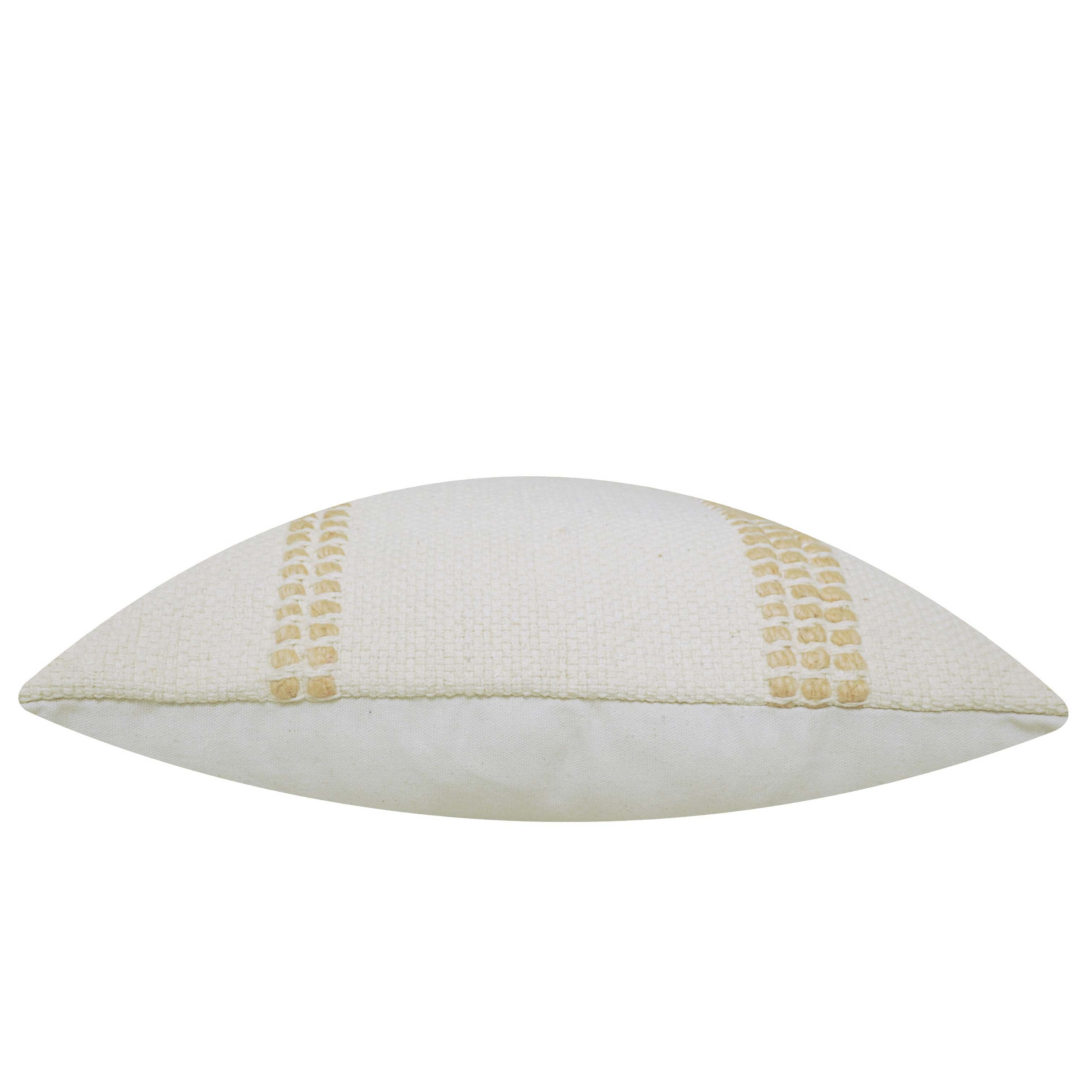 Handwoven Textured Cushion Cover – Cream & Ivory, 45 x 45 cm (18 x 18 Inches)