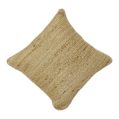 Natürlicher Jute Kissenbezug 45x45 cm | Handgewebter, strukturierter Dekokissenbezug | Rustikale Boho-Wohndekoration | Beiger neutraler Kissenbezug