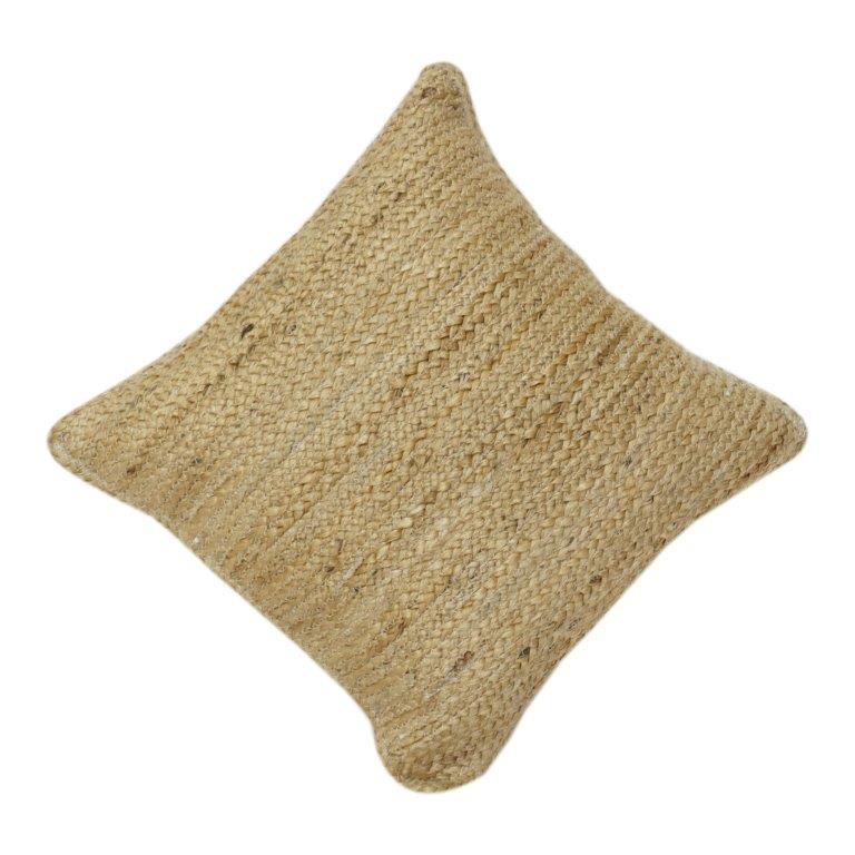 Natural Jute Cushion Cover 45x45 cm | Handwoven Textured Throw Pillow Case | Rustic Boho Home Décor | Beige Neutral Cushion Cover