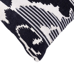 Modern Abstract Black & White Jacquard Cushion Cover 45x45 cm | Geometric Woven Cotton Cushion Cover | Contemporary Decorative Throw Pillow Cover