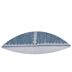 Handwoven Cotton Cushion Cover 45x45 cm | Blue Textured Geometric Woven Cushion Cover | Decorative Throw Pillow Cover with Hidden Zipper