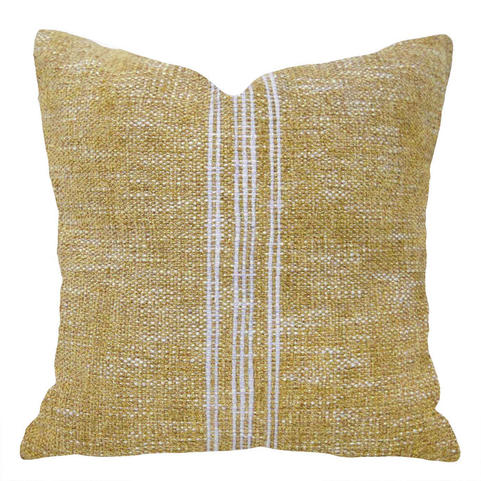 Handwoven Mustard & Ivory Textured Cushion Cover 45 x 45 cm