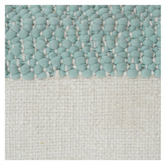 Mint Textured Woven Cotton & polyester Cushion Cover with Neutral Panel | Modern Minimalist Accent Pillow | 18x18 Inch