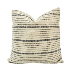 Handwoven Black Stripe Cotton Cushion Cover – 45x45 cm | Handmade Boho Decorative Pillow Cover