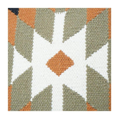 Handwoven Geometric Cotton Cushion Cover 45x45 cm | Tribal Diamond Pattern | Boho Decorative Pillow Case with Zipper