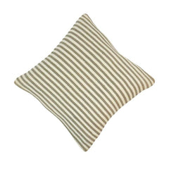 Handmade Striped Cotton Cushion Cover | Woven Textured Throw Pillow Cover | 45x45 cm Neutral Beige Cushion