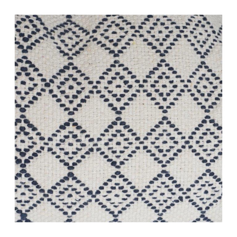 Geometric Diamond Pattern Cotton Cushion Cover – 40x60 cm | Woven Textured Neutral Throw Pillow Cover with Concealed Zipper - Bulk manufacturer & supplier from Panipat, India