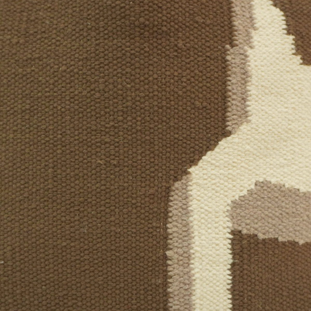 Abstract Embroidered Cotton Cushion Cover 45x45 cm | Brown & Ivory Modern Decorative Pillow Cover - Bulk manufacturer & supplier from Panipat, India