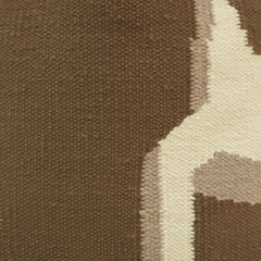 Abstract Embroidered Cotton Cushion Cover 45x45 cm | Brown & Ivory Modern Decorative Pillow Cover