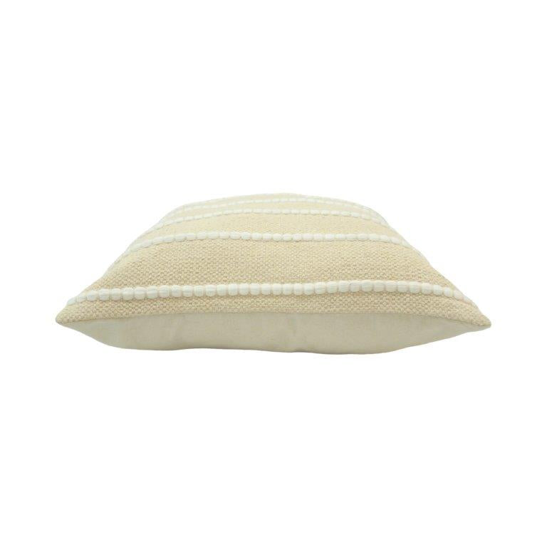 Textured Cotton Cushion Cover with Tufted Stripe Design – 45x45 cm | Cream Decorative Pillow Cover for Sofa & Living Room - Bulk manufacturer & supplier from Panipat, India