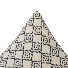 Geometric Diamond Pattern Cotton Cushion Cover – 40x60 cm | Woven Textured Neutral Throw Pillow Cover with Concealed Zipper