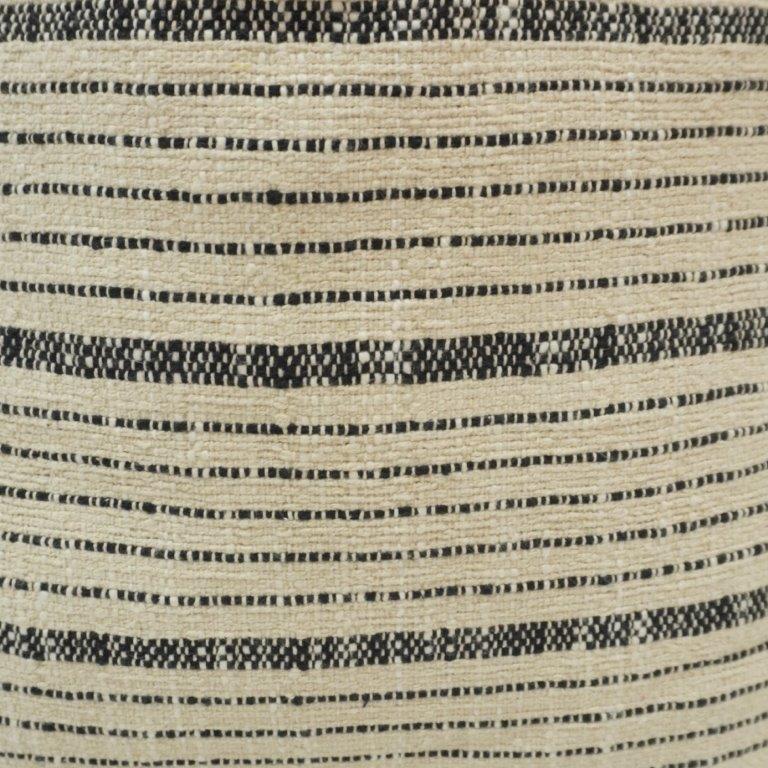 Handwoven Black Stripe Cotton Cushion Cover – 45x45 cm | Handmade Boho Decorative Pillow Cover - Bulk manufacturer & supplier from Panipat, India