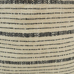 Handwoven Black Stripe Cotton Cushion Cover – 45x45 cm | Handmade Boho Decorative Pillow Cover