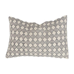 Geometric Diamond Pattern Cotton Cushion Cover – 40x60 cm | Woven Textured Neutral Throw Pillow Cover with Concealed Zipper