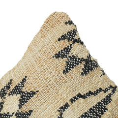 Handwoven Jute Cushion Cover 45x45 cm – Natural Textured Tribal Geometric Design | Artisan Handmade Decorative Pillow